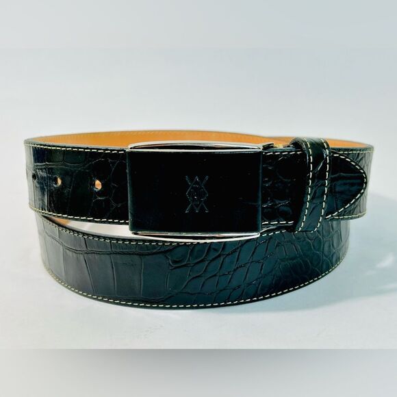Martin Dingman Black Alligator Grain Belt with Saddle Leather Lining - Picture 3 of 14